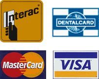Accepted payment methods — Visa, Mastercard, Interac